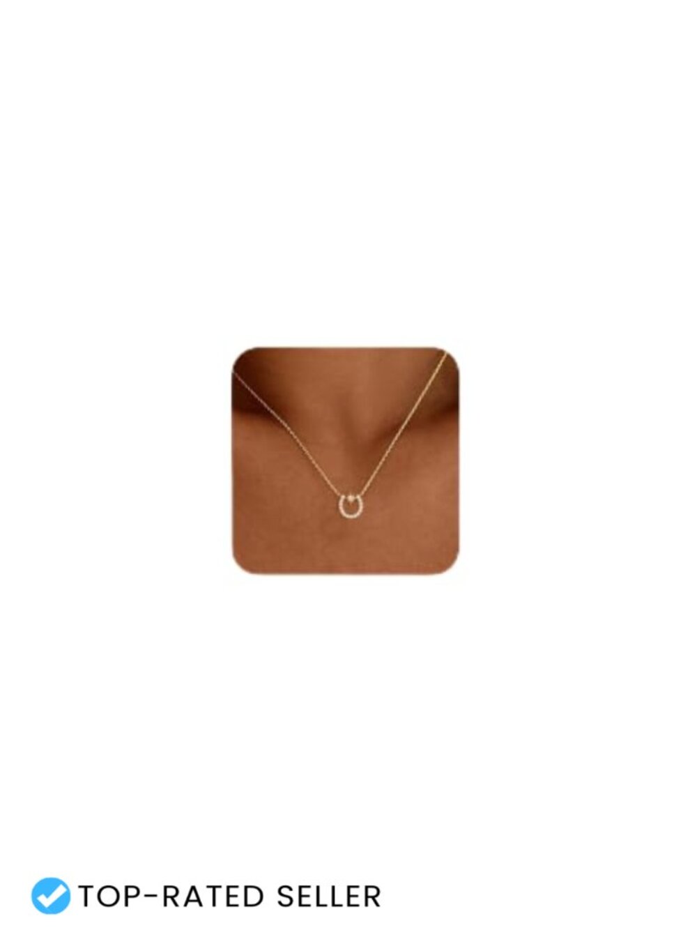 14K Gold Plated CZ Dainty Pendant Necklace for Women Non Tarnish